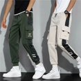 thumbnail image 2 of Pantalones casuales para hombre y mujer, ropa de calle clásica, cintas Harem, pantalones de Jogging, ajustados con pantalones Cargo múltiples bolsillos, Primavera, 2 of 4