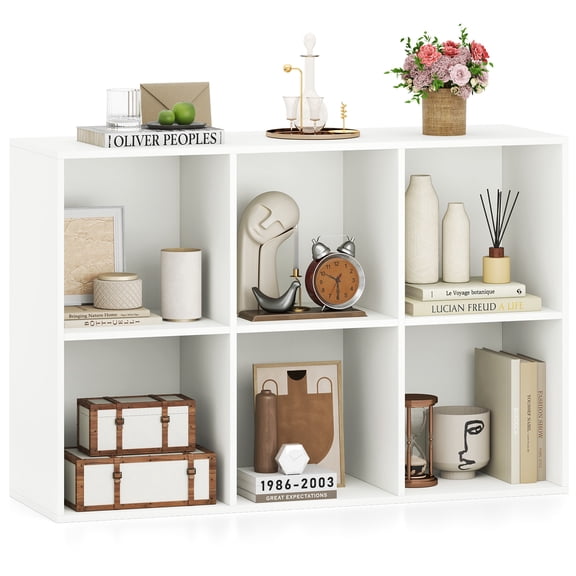 Giantex 6-Cube Bookshelf, 3-tier Bookcase Organizer, Free-standing Storage Shelf, Display Shelf Storage Unit