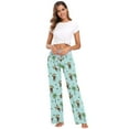 thumbnail image 6 of ALAZA Funny Monkey and Tree Palm Women's Comfy Pajama Pants Sleepwear Wide Leg Drawstring Bottoms XS, 6 of 7