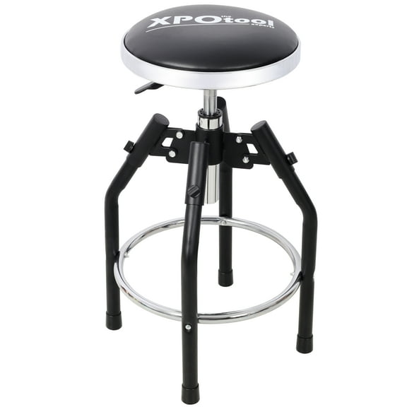 LiviNest Heavy Duty Hydraulic Shop Stool: 360° Swivel Adjustable Mechanic Stool with Footrest - 330lb Capacity Tripod Base for Motorcycle Workshop & Garage Assembly Tasks