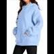 thumbnail image 1 of Sudadera Informal de Larga con Capucha para Mujer, Jersey de y Otoño con Bolsillos. Azul Real XL, 1 of 9