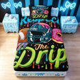 thumbnail image 3 of meiyoeat Respect Sport Football Twin Sheets for Boys, Donut Ice Cream Drip Bedding, 3 Pieces, 1 Flat Sheet, 1 Fitted Sheet and 1 Pillowcase, 3 of 6