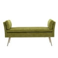thumbnail image 4 of Upholstered Velvet Bench, Extra-Long Ottoman Footrest Stool with Padded Seat and Golden Metal Legs, Accent Bed Bench for Bedroom Entryway Living and Dining Room Hallway,Green, 4 of 7
