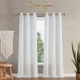 thumbnail image 4 of Window Curtain Panels with Tiebacks by Jessica Simpson, Grommot, Textured Light Filtering, White, 38" x 84", 4 of 13