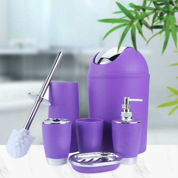 6 Piece Plastic Bathroom Accessory Set
