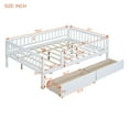 thumbnail image 3 of Bellemave Full Daybed with Storage and Fence, Wooden Full Size Platform Bed with Rails and 2 Drawers, Low Loft Bed Frame for Teens (White), 3 of 4