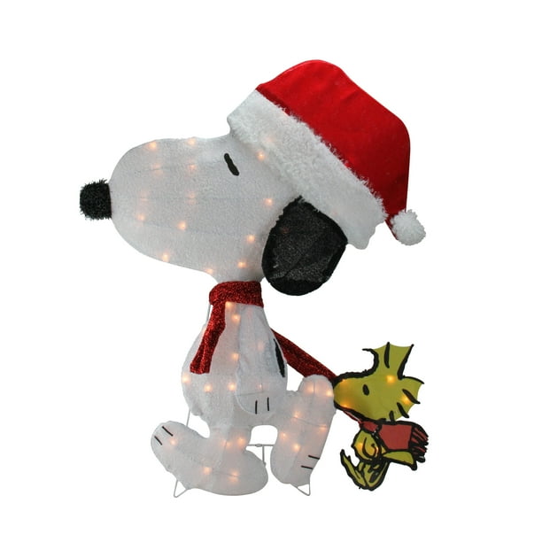 Peanuts Christmas 32 Prelit Snoopy And Woodstock 2d Outdoor Decoration Clear Lights Walmart Com Walmart Com