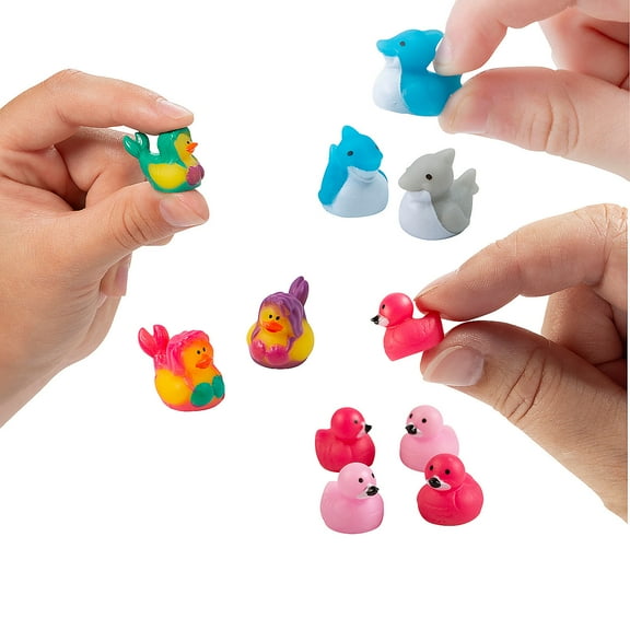 Fun Express Bulk 72 Pieces Micro Summer Party Rubber Duck Assortment