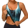 thumbnail image 3 of KLL Wolf for Workout Tank Tops for Women,U Back Fitness Top Built in Shelf Bras Padded Fit for Yoga Gym-X-Large, 3 of 8