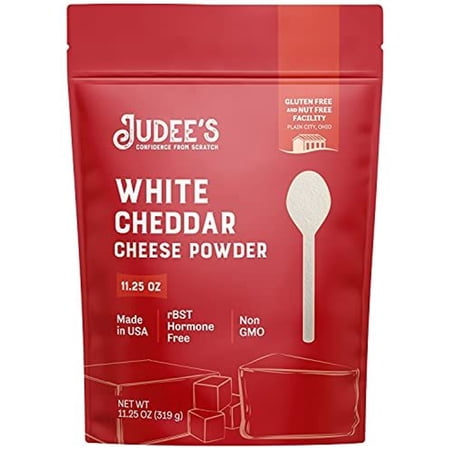 Judee's White Cheddar Cheese Powder 11.25oz - 100% Non-GMO, rBST Hormone-Free - Gluten-Free & Nut-Free - Made from Real Cheddar Cheese - Great in Dips, Sauces, and Baked Goods