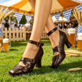 thumbnail image 2 of Elegant Women's Heel Dress Shoes with Round Toe Adjustable Buckle Strap Comfortable Party & Wedding -On Design Non- Outsole for Casual Dates and Summer Outings, 2 of 6
