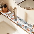 thumbnail image 2 of Yayeee Faucet Mat for Kitchen Sink 30" Diatomite Long Splash Guard Pad, Cartoon Orange Houses, 2 of 7