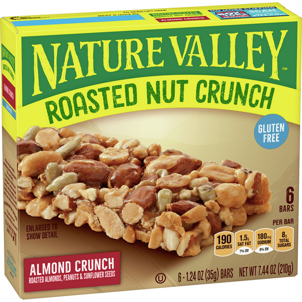 Nature Valley Roasted Nut Almond Crunch Bars, Gluten Free, 6 ct, 7.44