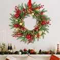 thumbnail image 4 of Gnwei Christmas Wreath, 20 Inch Christmas Wreaths for Front Door, Large Winter Door Wreath with Ball Ornaments, Berries and Norfolk Pines, Xmas Decor for Indoor Outdoor Wall Windows, 4 of 9