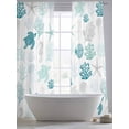 thumbnail image 4 of Nautical Coral Teal Sea Turtle Chiffon Sheer Curtains 96 Inches Long, Summer Ocean Beach Shell 2 Rod Pocket Window Treatment Voile Drapes Curtains for Living Room Bedroom,2 Panels, 52x96In, 4 of 9