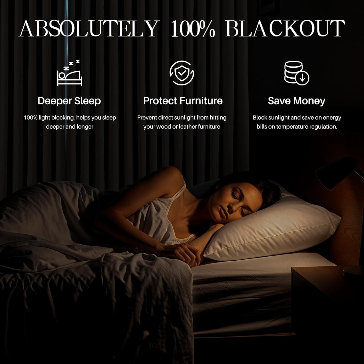 Galenzoov 40*95 inch Pinch Pleated Linen Curtains - 100% Black Out, Thermal Insulated Living Room Bedroom Curtain Double Layer Room Darkening Drapes with Hooks, 2 Panels, Blue