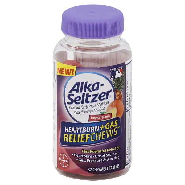 Alka-Seltzer Tropical Punch Heartburn + Gas Relief Chews Chewable ...