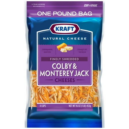 Kraft Natural Cheese Finely Shredded Colby & Monterey Jack Cheese, 16 oz