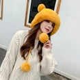 thumbnail image 2 of EnJoCho Winter Pompom Beanie Hats For Women Winter Sherpa Beanie Hats Winter Pompom Beanie Hats for Women Faux Fur Crochet Fluffy Knit Hat Warm Bucket Outdoor Ear Cover, 2 of 5
