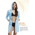thumbnail image 3 of Women's UPF 50+ Swim Cover Up Sun Protection Hoodie Long Jacket SPF Lightweight Beach Cover Ups for Women Skyblue L, 3 of 8