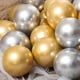thumbnail image 4 of 15 globos metálicos cromados para decoración de fiestas de cumpleaños, bodas, Navidad y Año Nuevo, globos de látex con helio dorado y plateado, 4 of 5