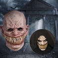 thumbnail image 3 of Máscara de Halloween con cara arrugada y espeluznante fiesta de cosplay de látex, 3 of 5