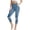 T12-Blue leggings for women, variant on DIOAZUD Women's High Waisted Capri Jeggings with Pockets Printed Yoga Pants Workout Tights Blue S-XXXL