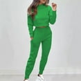 thumbnail image 2 of UAMVSH Sweatsuits Women 2 Piece Outfit Long Sleeve Cropped Sweatshirt and Jogger Pants Tracksuit Crewneck Comfy Lounge Sets with Pockets, 2 of 6