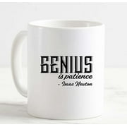 Coffee Mug Genius Is Patience Newton Scientist Astronomer White Cup Funny Gifts for work office him her