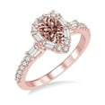 thumbnail image 1 of 1.50 Carat Pear Morganite and Diamond Engagement Ring for Women in 14k Rose Gold affordable morganite & diamond engagement ring, 1 of 2