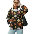 thumbnail image 5 of COEQINE Oversized Women's Hoodie Fashion Full Zipper Sweatshirts Christmas House Tree and Cookies Print Long Sleeve Casual Wear Fall Winter Outfits Jacket with Pockets, 3XL, 5 of 7