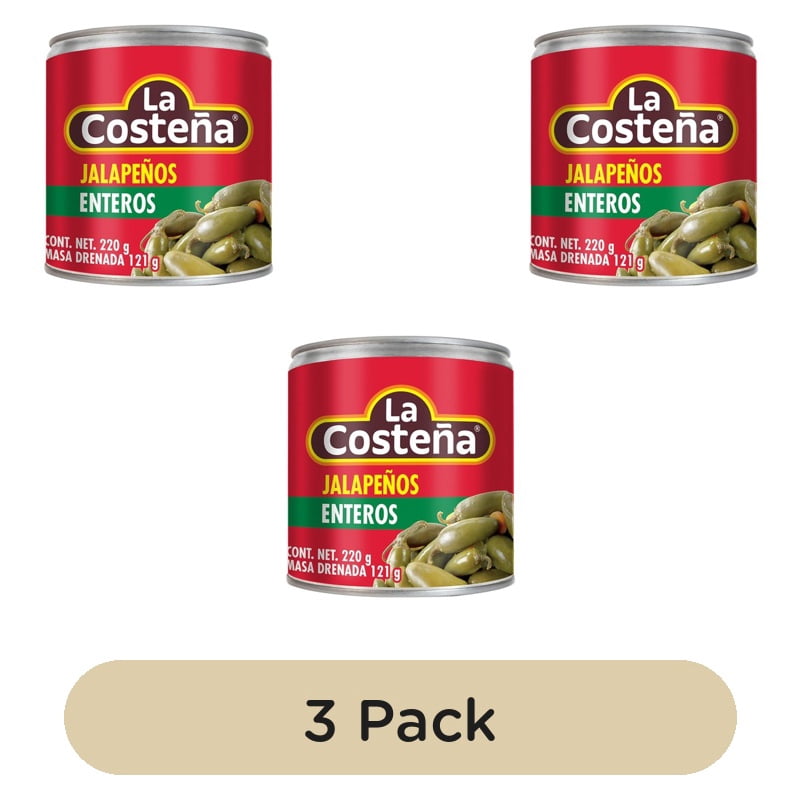 La Costena Whole Jalapenos 220g, British Import (Pack of 3)