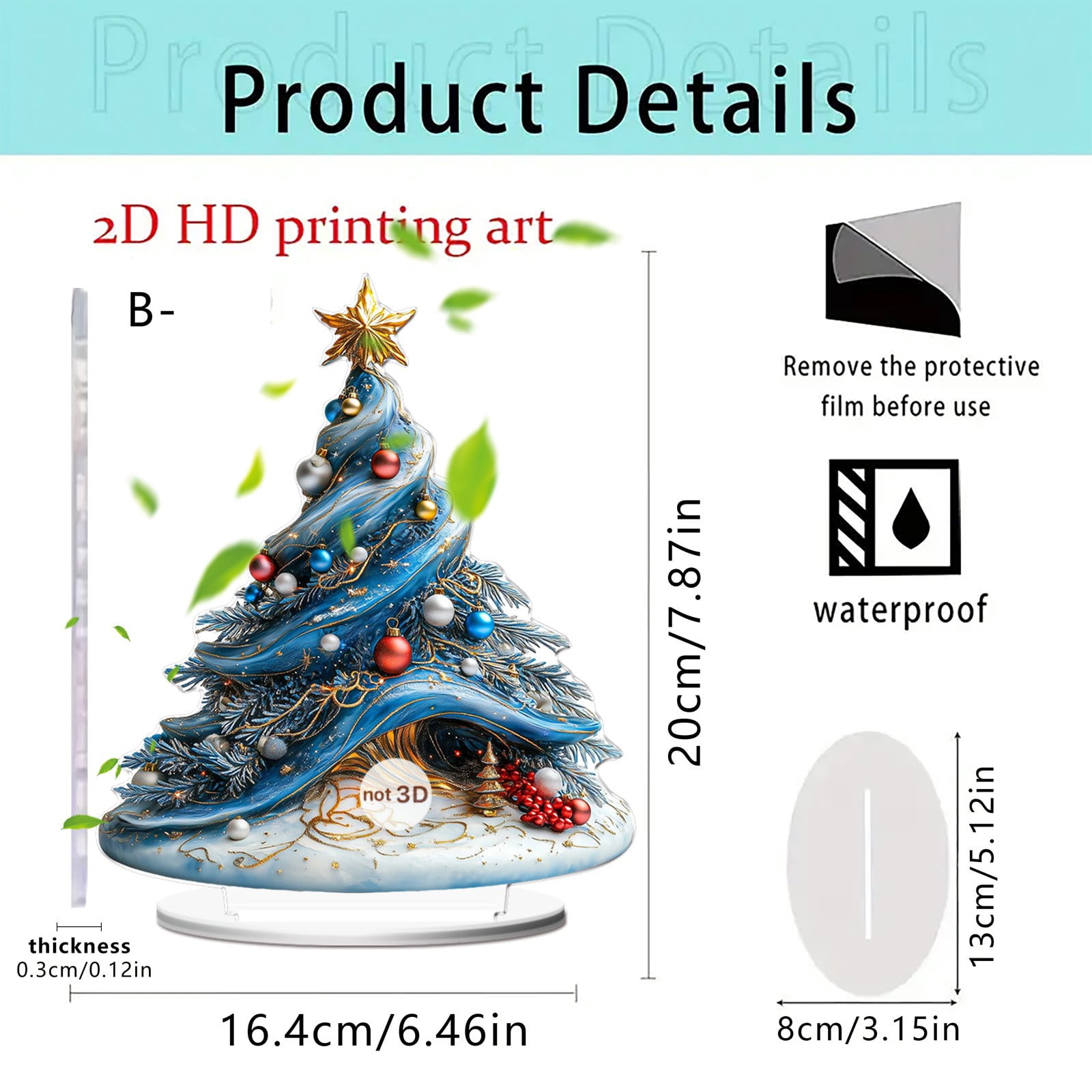 Déco De Table De Noël Acrylique - Père Noël Et Renne - 2