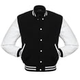 thumbnail image 3 of Aellinatey Men's Varsity Jackets Leather Sleeve Wool Blend Baseball Letterman Jackets, 3 of 6