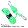 thumbnail image 2 of Cuerda reflectante de la línea de sujeción de la tienda de 6 mm x 5 m | Sistema de poleas metálicas ajustables | Cuerda de nylon con revestimiento reflectante para acampar Lonas de senderismo Toldos, 2 of 3