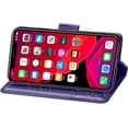 thumbnail image 3 of Compatible with iPhone 11 Wallet Case for Women, Leather Flip Folio with Kickstand Magnetic and Card Holder Protective Case for iPhone 11 Butterfly Purple SD, 3 of 16