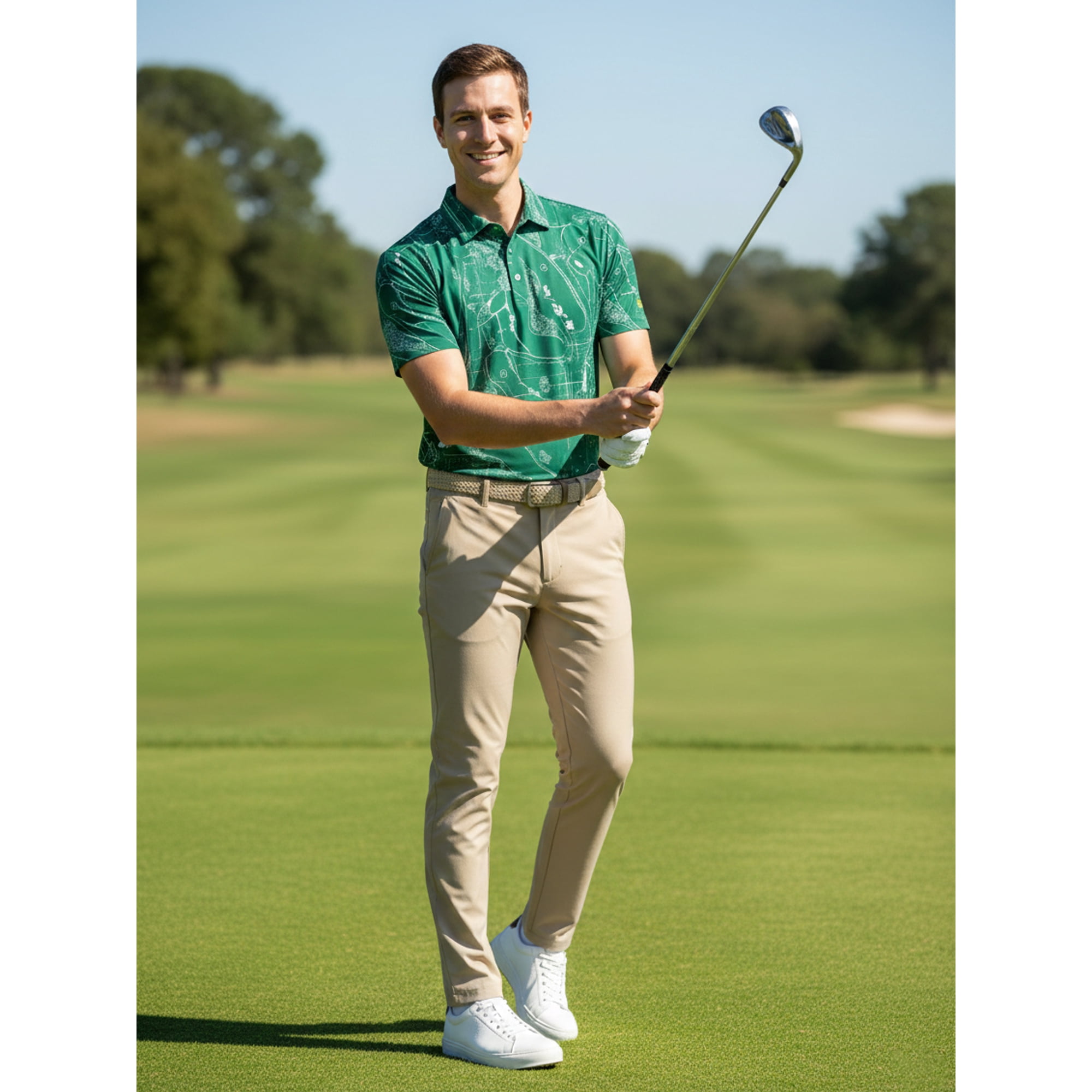 Birdie Bound Men's and Big and Tall Men's Novelty Print Polo Shirt, Sizes XS-4XLT
