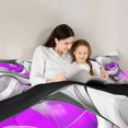 thumbnail image 4 of Homewish Purple Spiral Swirl Full Size Comforter Sets,Modern Abstract Art Bedding Comforter Set,Black Reversible,3pcs,1 Comforter and 2 Pillowcases, 4 of 7