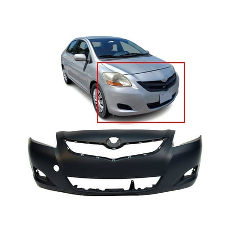 DCP Primed Front Bumper Fascia for 2007-2012 Toyota Yaris 5211952934 TO1000321 Sedan