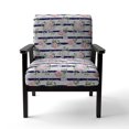 thumbnail image 3 of Designart "White and Blue Striped Pattern" Upholstered Patterned Accent Chair and Arm Chair, 3 of 5