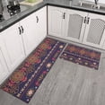 thumbnail image 2 of Purple Boho Tribal Floral and Mandalas Pattern Kitchen Rugs Sets Of 2,Anti Fatigue Kitchen Mat Rugs Non Slip Washable,Decorative Kitchen Floor Mats for Kitchen,Sink,Laundry,17"x30"+17"x47", 2 of 7