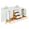 thumbnail image 5 of ARIEL Cambridge 66 Inch Double Rectangle Sink Bathroom Vanity With Carrara White Quartz Countertop 1.5 Edge In White, 5 of 7