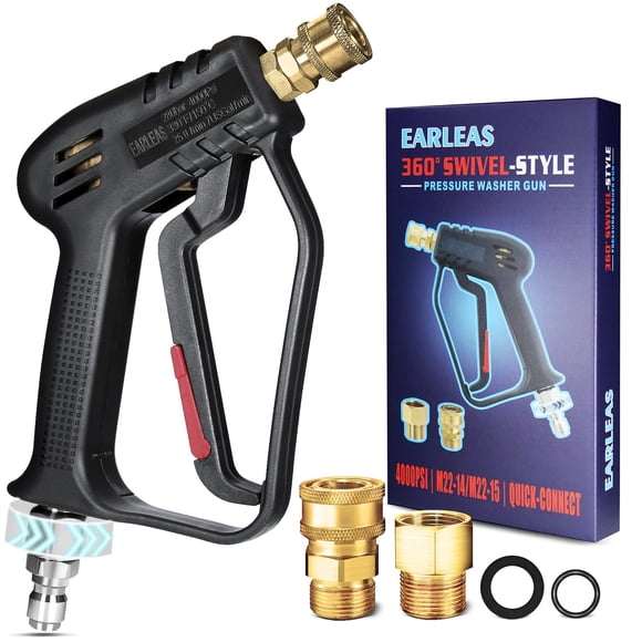 Pistola para hidrolavadora EARLEAS 4000 PSI con giro de 360° y conexión rápida
