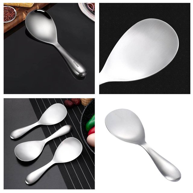 Product Classification Cooking Utensils - 304 Stainless Steel Rice Spoon Kitchen Tool for Serving and Stirring Rice Durable and -