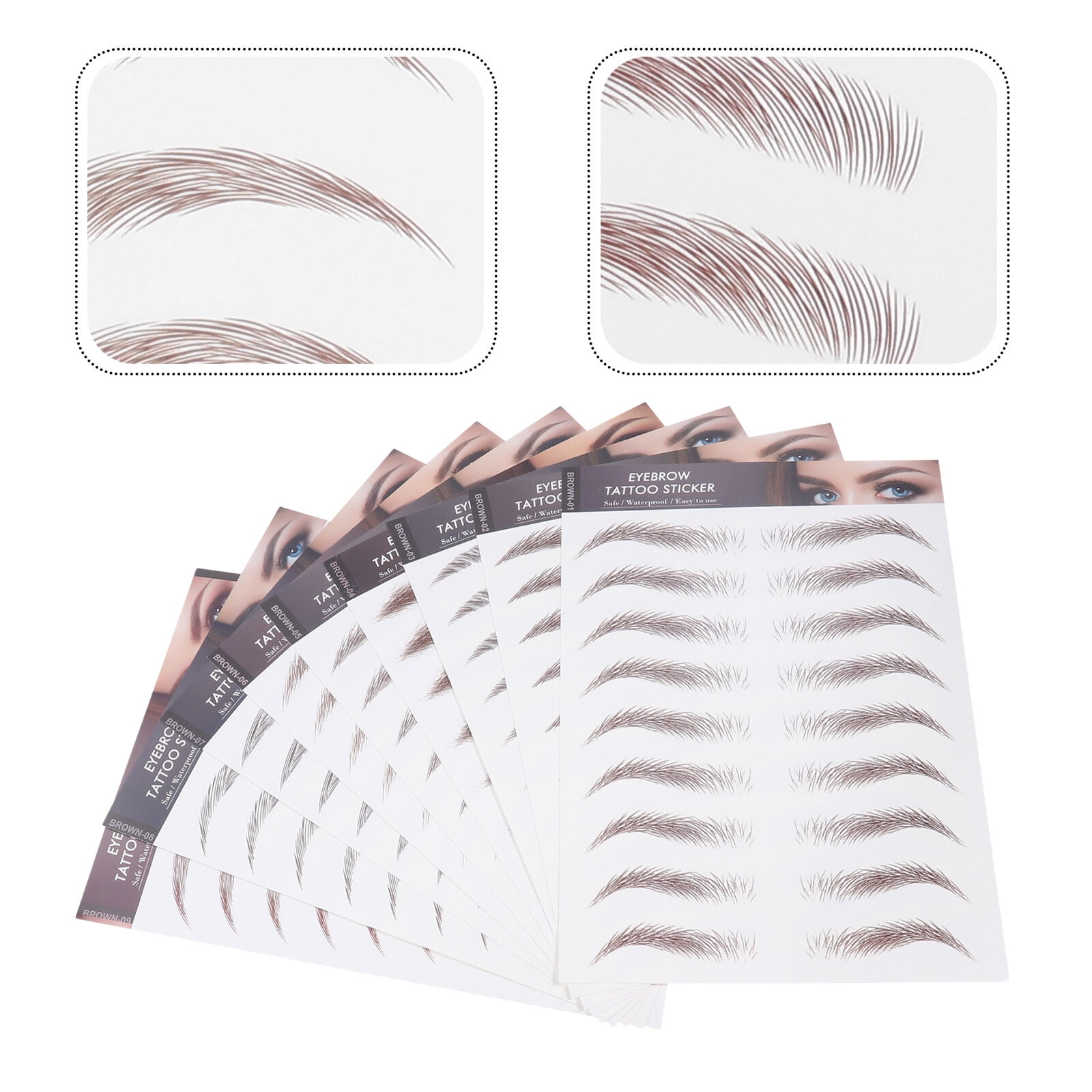 9 Sheets Eyebrows Sticker False Eyebrows Tattoos Temporary Eyebrows