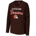 thumbnail image 2 of Women's G-III 4Her by Carl Banks Brown Cleveland Browns Post Season Long Sleeve V-Neck T-Shirt, 2 of 3