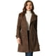 thumbnail image 1 of Gabardina para Mujer con Solapa Abrido de Gamuza Sintético con Doble Botonadura Café M, 1 of 5