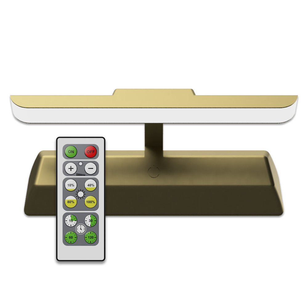 Westek 8 Inch LED Satin Gold Swivel Picture Light with Remote Control