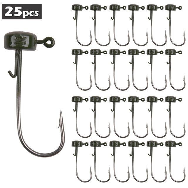 HLONK Kit de Crochets pour Champignons Ned Rig Shroom pour Leurres Souples 1/8oz (Lot de 25)