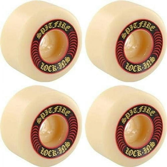 Spitfire Wheels Formula Four Lock-Ins White/Red Skateboard Wheels - 53mm 101a (Set of 4)